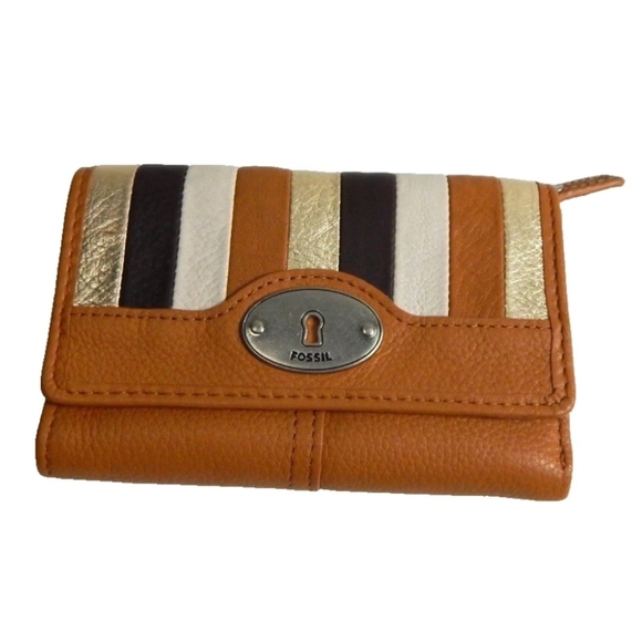 Fossil Maddox Striped Leather Wallet - Picture 1 of 5